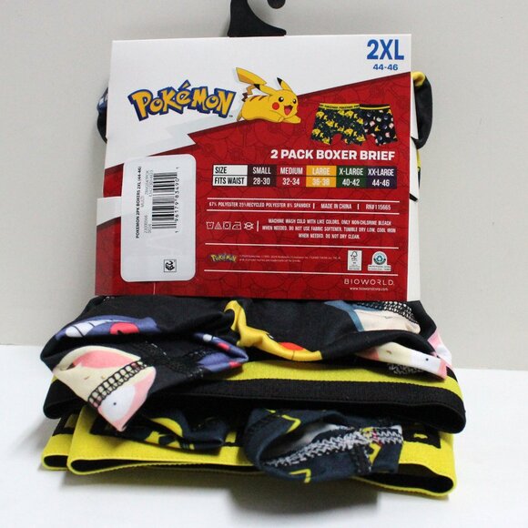 2 Pack Men's 2XL 44-46 Pokemon Boxer Briefs - NWT - Picture 3 of 9